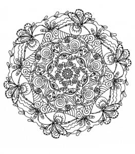 Mandala to color flowers vegetation to print 14